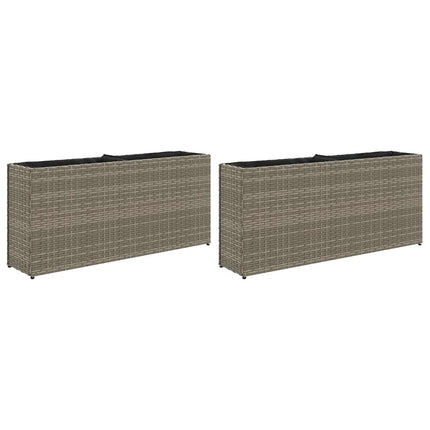 Odlingslådor med 2 krukor 2 st grå 90x20x40 cm konstrotting