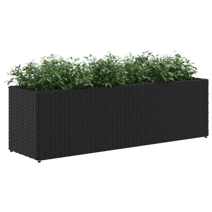 Odlingslådor med 3 krukor 2 st svart 105x30x32 cm konstrotting