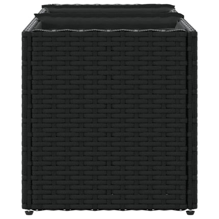 Odlingslådor med 3 krukor 2 st svart 105x30x32 cm konstrotting