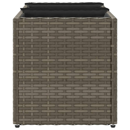 Odlingslådor med 3 krukor 2 st grå 105x30x32 cm konstrotting