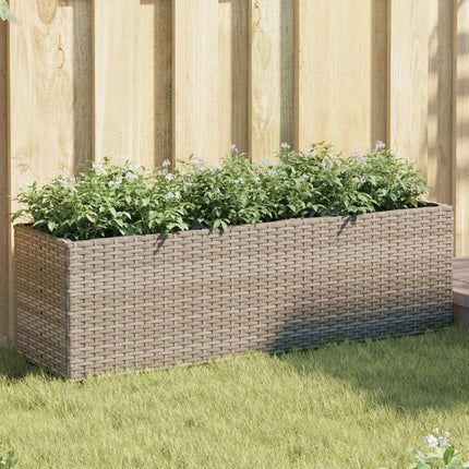 Odlingslådor med 3 krukor 2 st grå 105x30x32 cm konstrotting