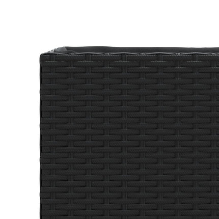 Odlingslådor med hjul 2 st svart 107x32x38 cm konstrotting