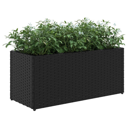 Odlingslådor med 2 krukor 2 st svart 72x30x32 cm konstrotting