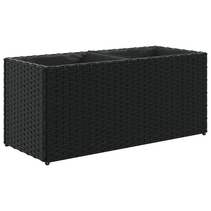 Odlingslådor med 2 krukor 2 st svart 72x30x32 cm konstrotting
