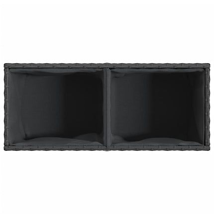 Odlingslådor med 2 krukor 2 st svart 72x30x32 cm konstrotting