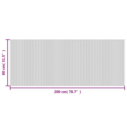 Matta rektangulär mörkbrun 80x200 cm bambu
