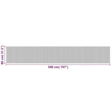 Matta rektangulär brun 80x500 cm bambu