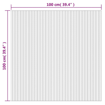 Matta rektangulär grå 100x100 cm bambu