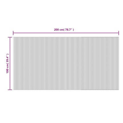 Matta rektangulär mörkbrun 100x200 cm bambu
