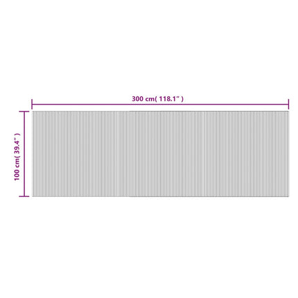 Matta rektangulär grå 100x300 cm bambu
