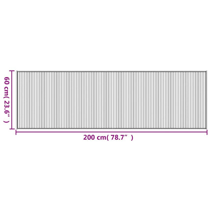 Matta rektangulär brun 60x200 cm bambu