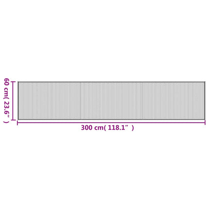Matta rektangulär svart 60x300 cm bambu