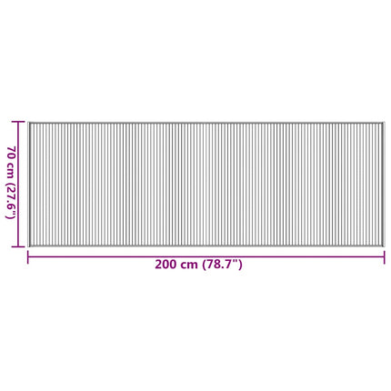 Matta rektangulär svart 70x200 cm bambu