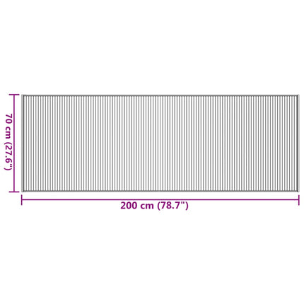 Matta rektangulär ljus naturlig 70x200 cm bambu