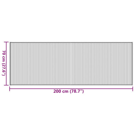 Matta rektangulär mörkbrun 70x200 cm bambu