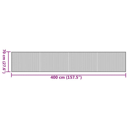 Matta rektangulär grå 70x400 cm bambu