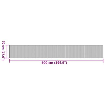 Matta rektangulär svart 70x500 cm bambu