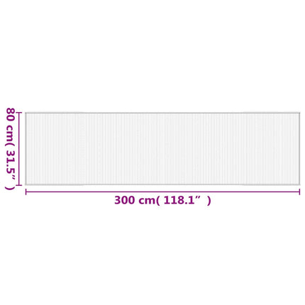 Matta rektangulär grå 80x300 cm bambu