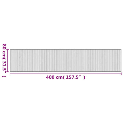 Matta rektangulär ljus naturlig 80x400 cm bambu