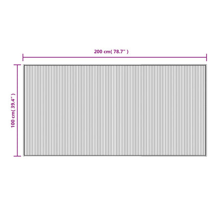 Matta rektangulär mörkbrun 100x200 cm bambu