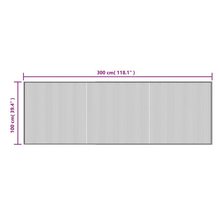 Matta rektangulär ljus naturlig 100x300 cm bambu