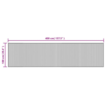 Matta rektangulär svart 100x400 cm bambu