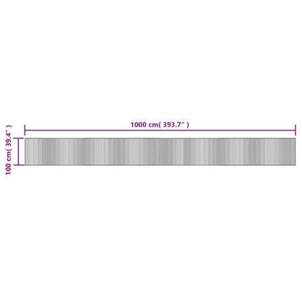 Matta rektangulär svart 100x1000 cm bambu