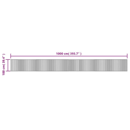 Matta rektangulär grå 100x1000 cm bambu