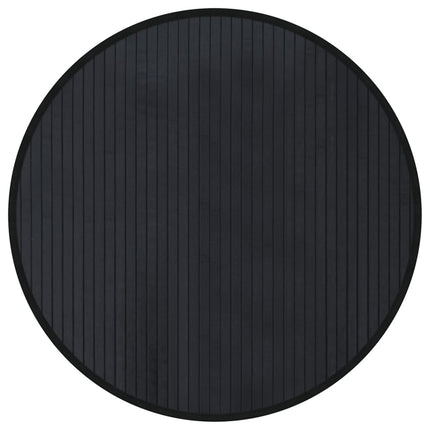 Matta rund svart 60 cm bambu