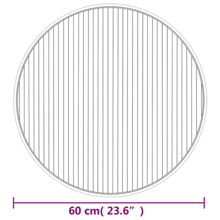 Matta rund svart 60 cm bambu