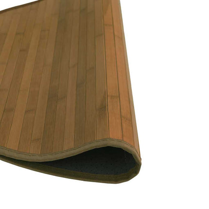 Matta rund brun 60 cm bambu