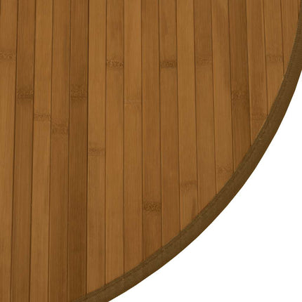 Matta rund brun 60 cm bambu