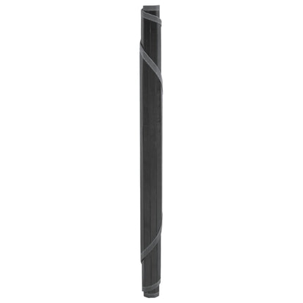 Matta rund grå 60 cm bambu