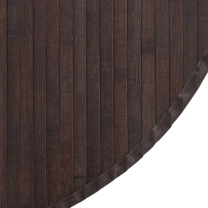 Matta rund mörkbrun 60 cm bambu