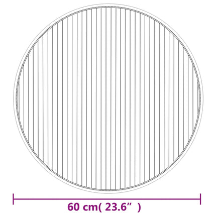 Matta rund mörkbrun 60 cm bambu