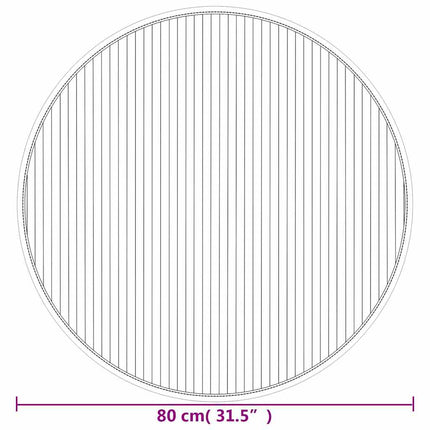 Matta rund brun 80 cm bambu