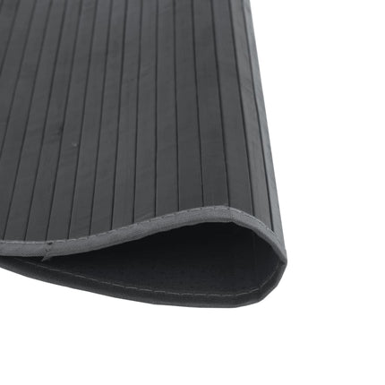 Matta rund grå 80 cm bambu