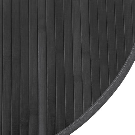 Matta rund grå 80 cm bambu
