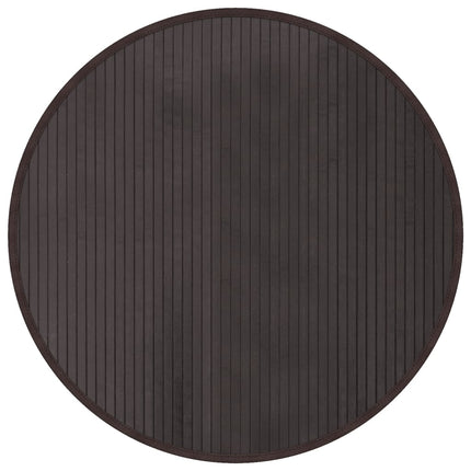 Matta rund mörkbrun 80 cm bambu