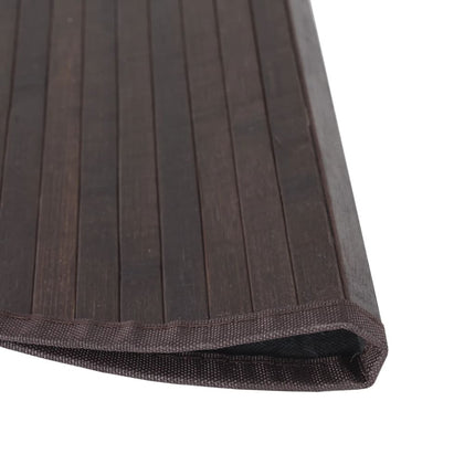 Matta rund mörkbrun 80 cm bambu
