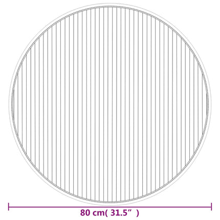 Matta rund mörkbrun 80 cm bambu