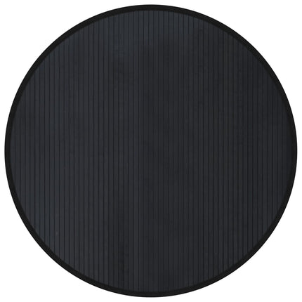 Matta rund svart 100 cm bambu