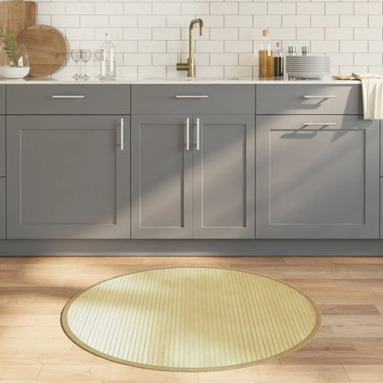 Matta rund ljus naturlig 100 cm bambu