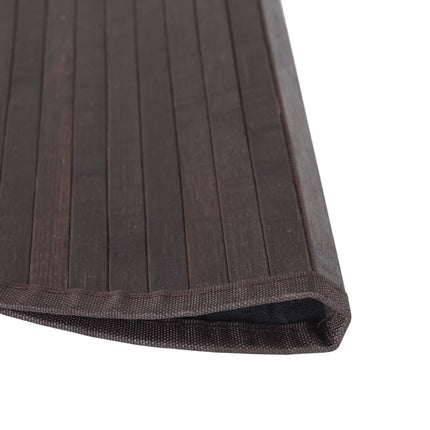 Matta rund mörkbrun 100 cm bambu