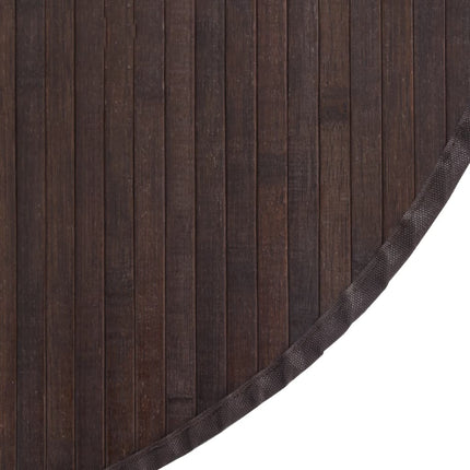 Matta rund mörkbrun 100 cm bambu