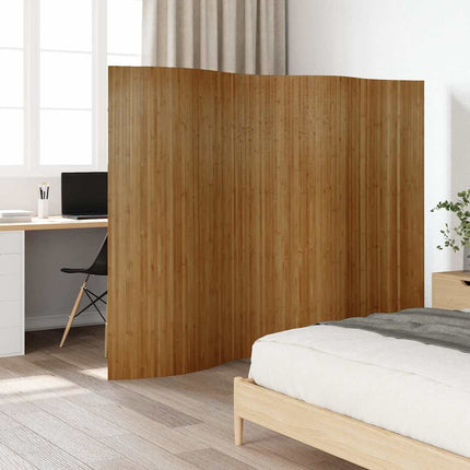 Rumsavdelare brun bredd 250 cm höjd 165 cm bambu