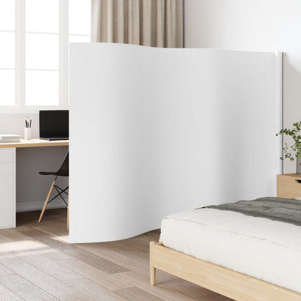 Rumsavdelare vit bredd 400 cm höjd 165 cm bambu