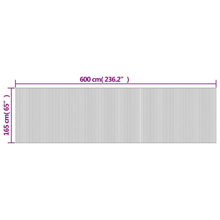 Rumsavdelare brun bredd 600 cm höjd 165 cm bambu
