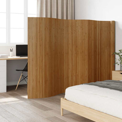 Rumsavdelare brun bredd 600 cm höjd 165 cm bambu