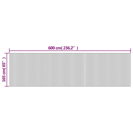 Rumsavdelare ljus naturlig bredd 600 cm höjd 165 cm bambu